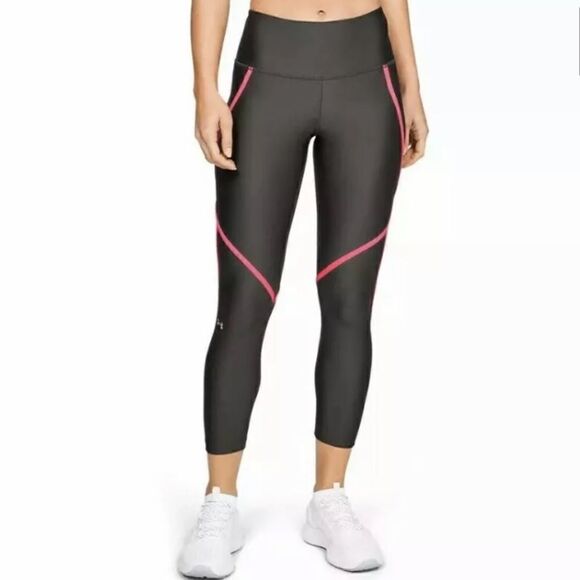 Under Armour Fitted Compression Cropped Legging Gray Pink - Picture 1 of 9